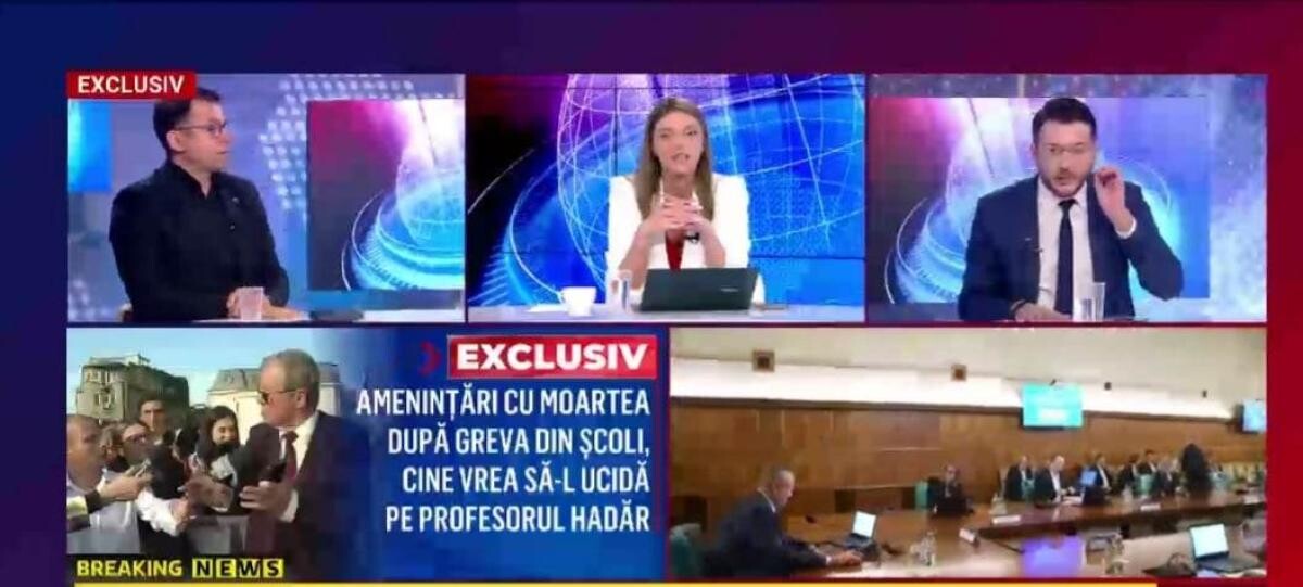 Pălărie (USR) și Constantinescu (PSD), scandal în direct la Realitatea Plus. S-au trezit cu microfoanele tăiate. „Opoziția moare de grija altuia”