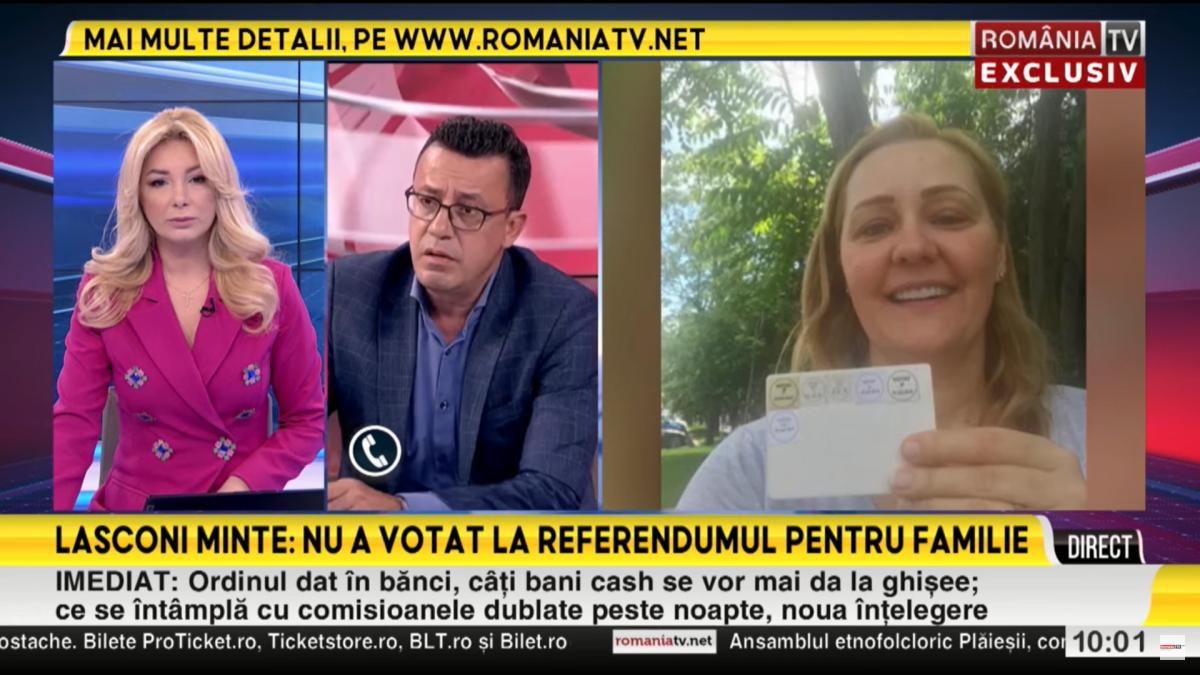 Elena Lasconi, poză cu buletinul: nu ar fi votat, de fapt, la referendumul pentru familia tradițională. Ciutacu: Vrea să îmbine armonios ștampila de USR cu principiile AUR